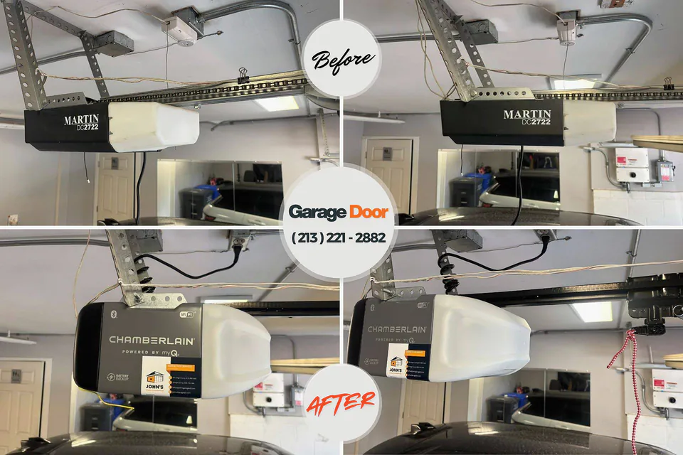 Before and after: garage door repair Skyline View, PA